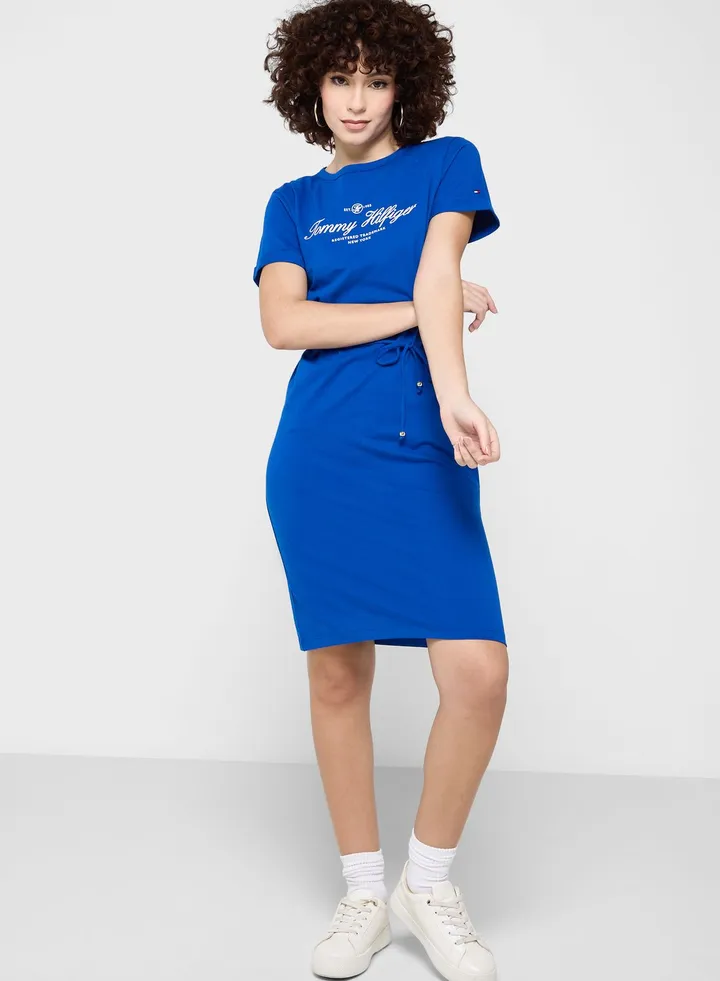 Logo Graphic Knitted Dress