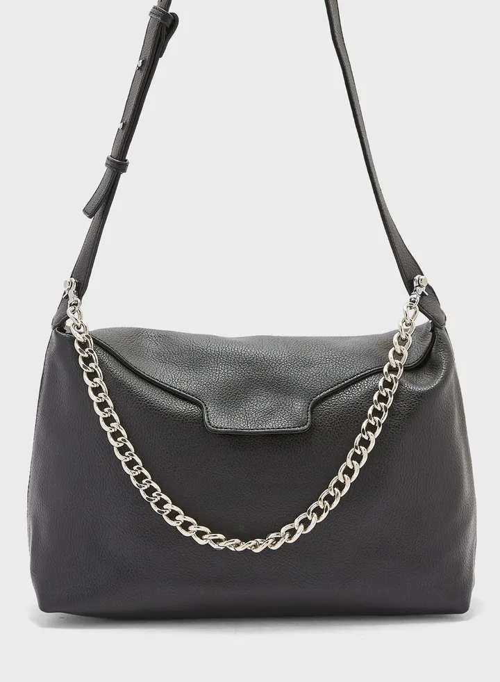 Slouchy Tote Bag With A Chain