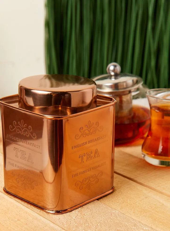 Copper Finish Tea Canister