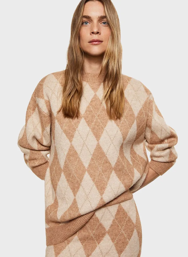 Checked Knitted Sweater