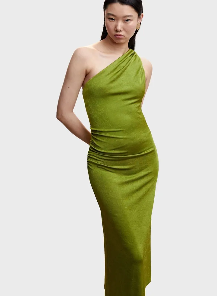 One Shoulder Knitted Dress