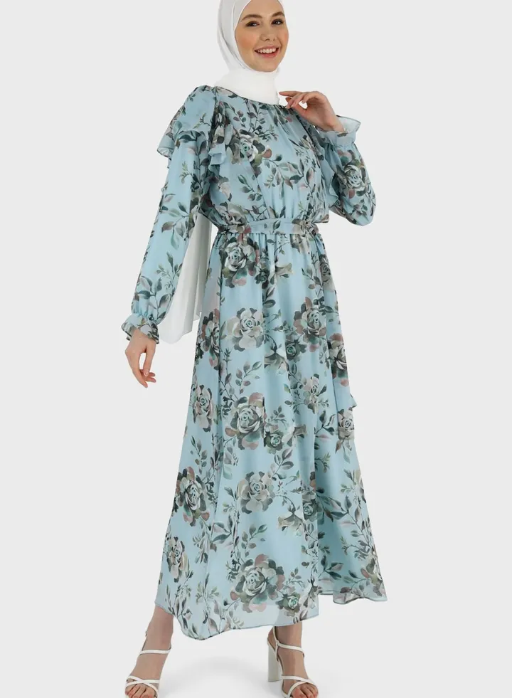 Floral Print Tiered Dress