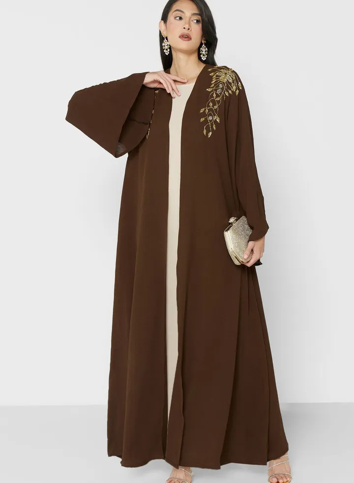 Flute Sleeve Embellished Abaya