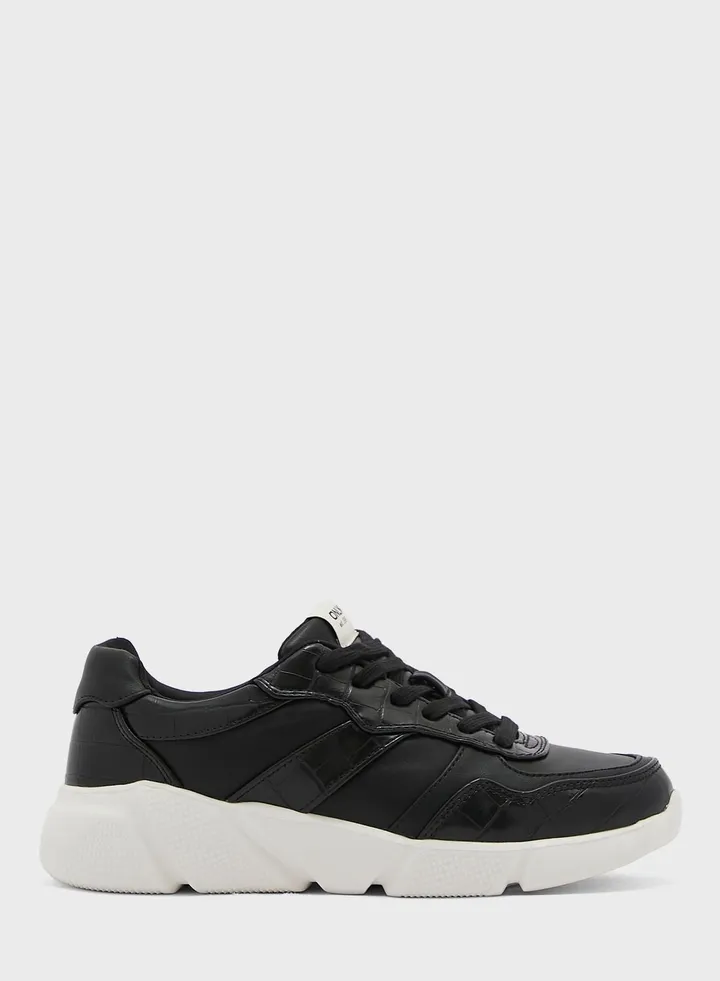 Pu Chunky Lace Up Sneakers