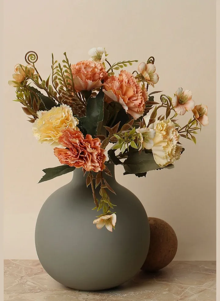 Decorative Carnation Faux Artificial Flower Bouqet