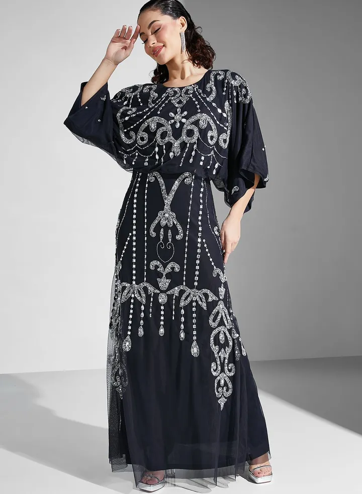 Embellished Tiered Dress