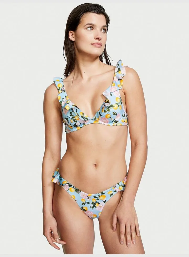 Ruffle Plunge Swim Top