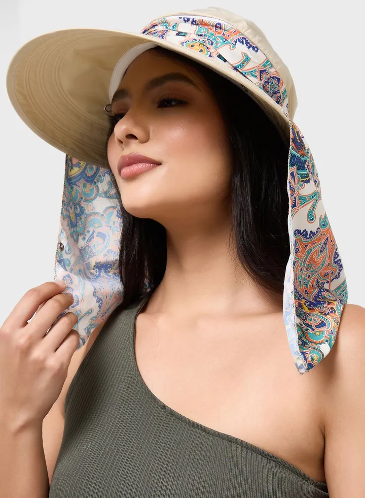 Wide Brim Scarf Hat
