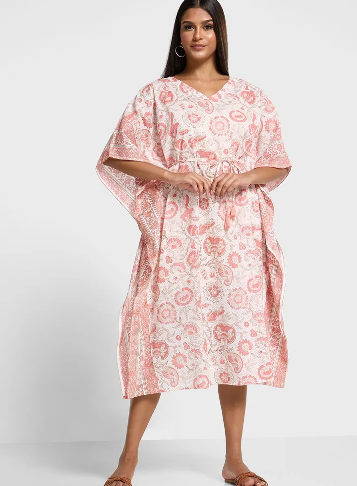 Floral Printed Tie Detail Dress