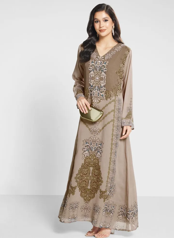 Floral Printed Jalabiya