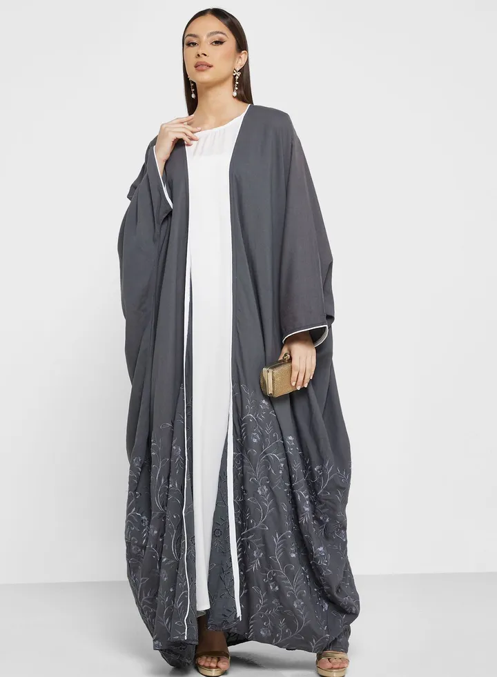 Cape Sleeve Embroidered Abaya