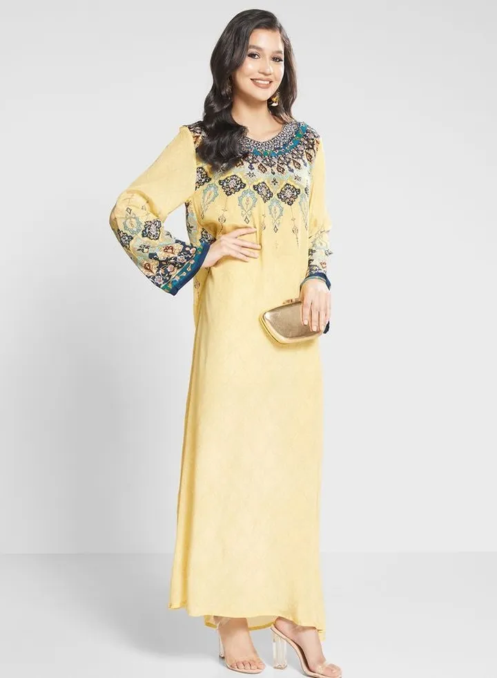 Floral Printed Jalabiya