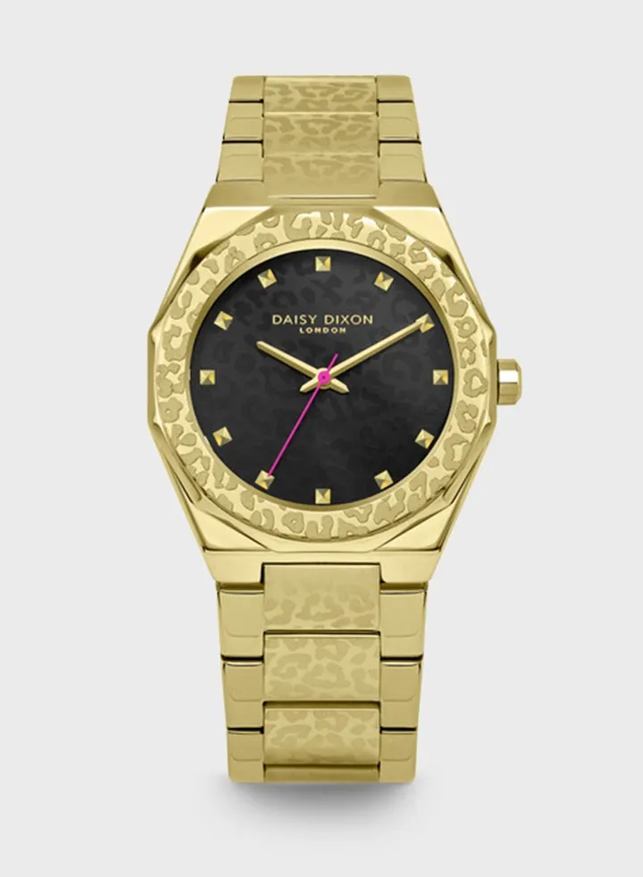 Casual Printed Steel Strap Analog Watch