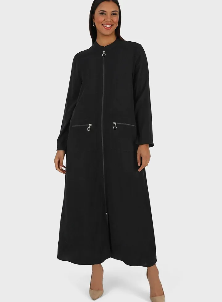 Zip Pocket Detail Abaya