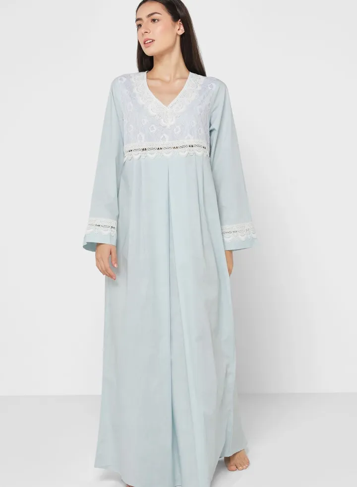 V-Neck Lace Detail Nightdress