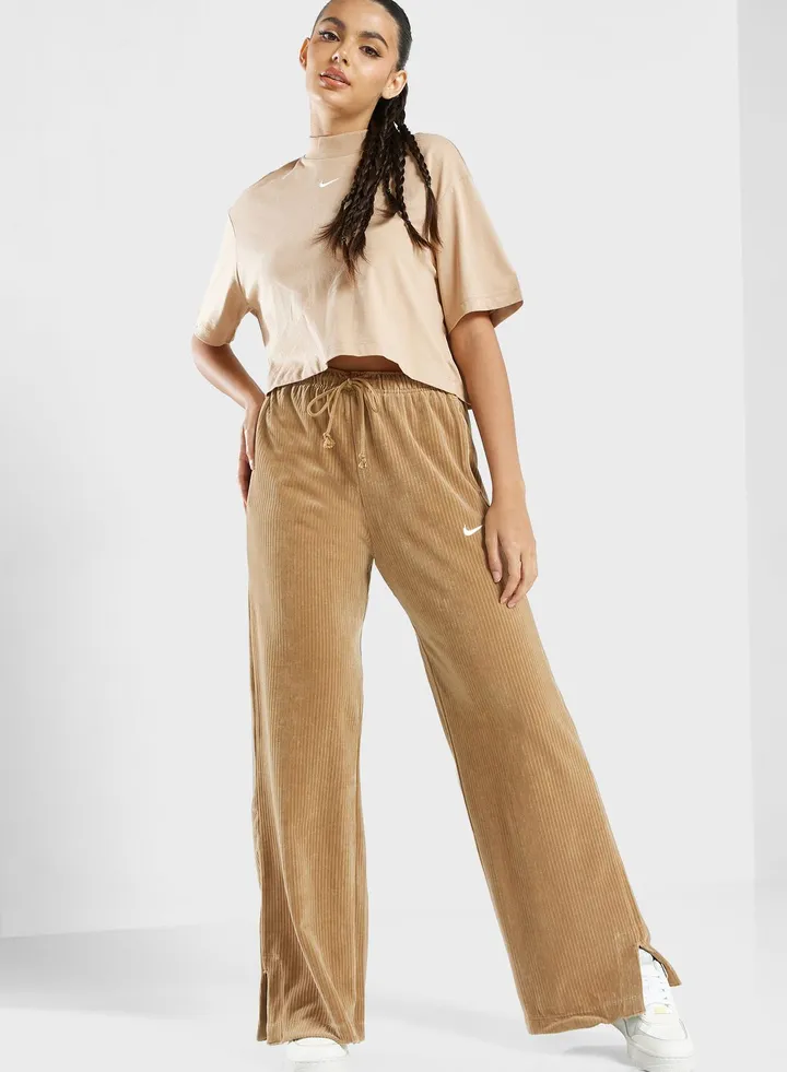 Nsw Velour High Rise Wide Pants