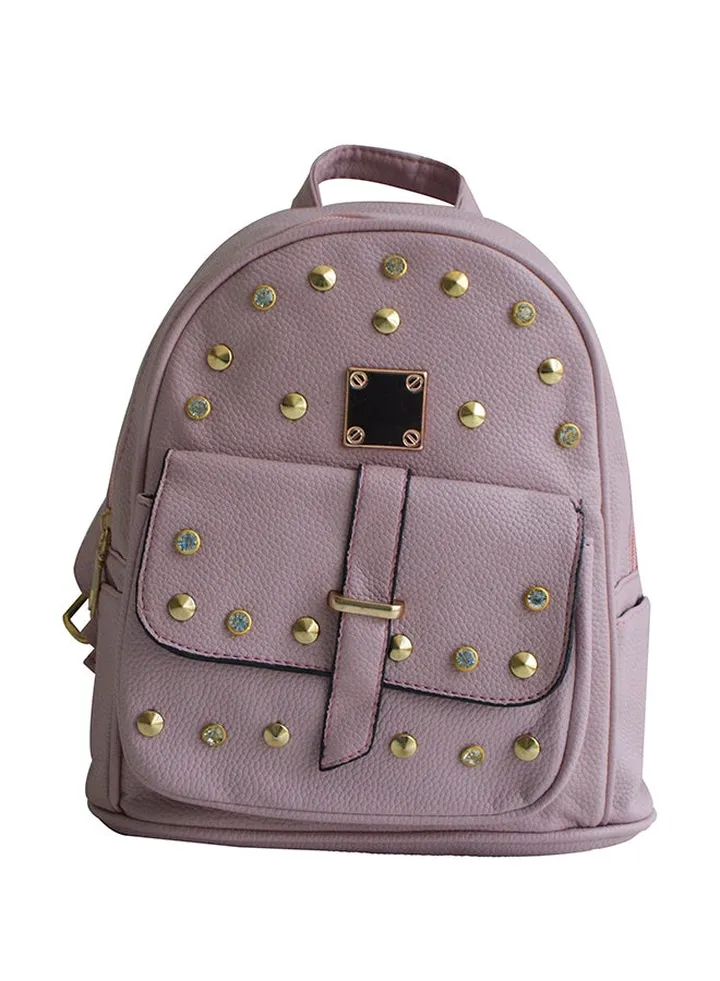 Split Leather Backpack Pink