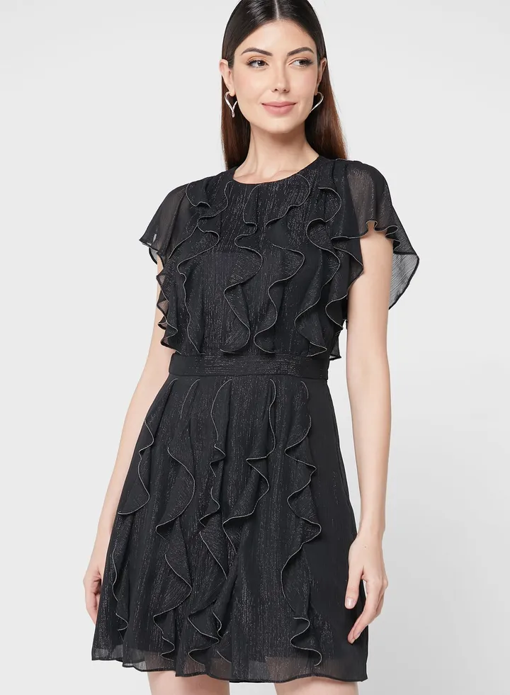 Waterfall Ruffle Mini Dress