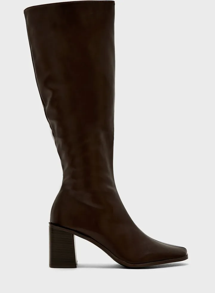 Mid Heel Knee Boots