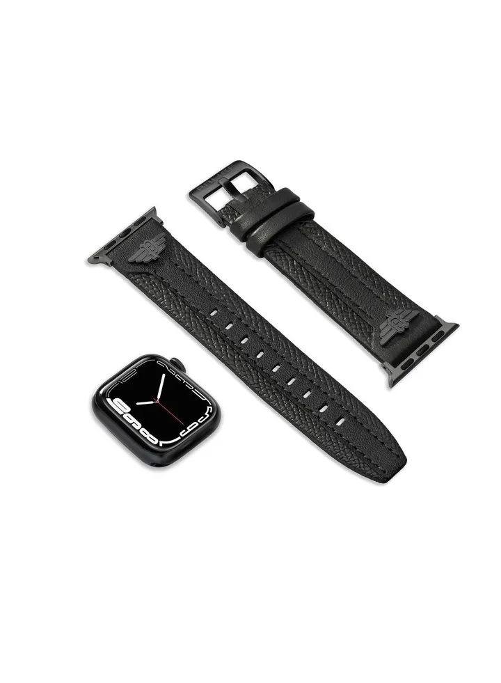 Police Wings Black Leather Watch Straps
