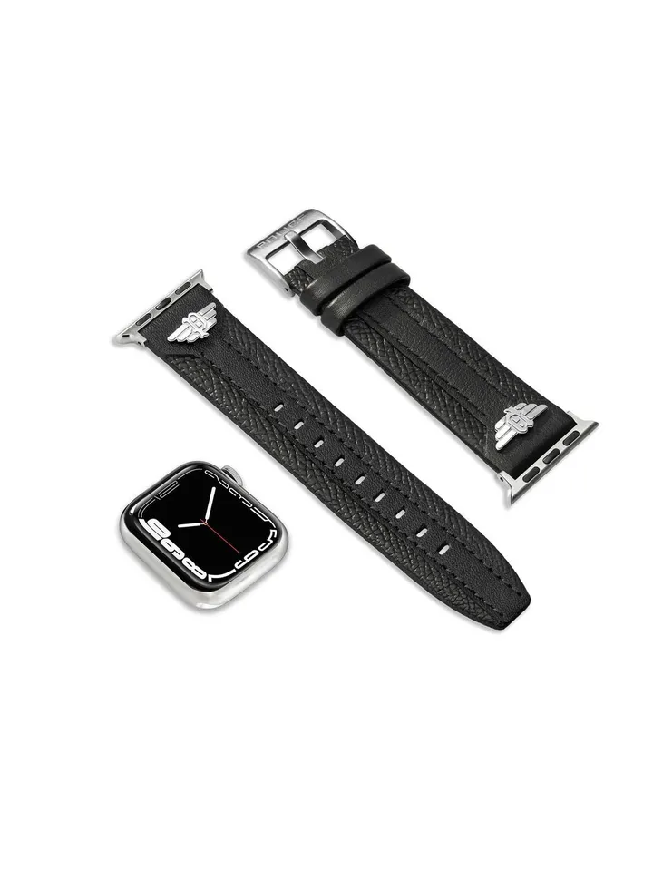 Police Wings Black Leather Watch Straps