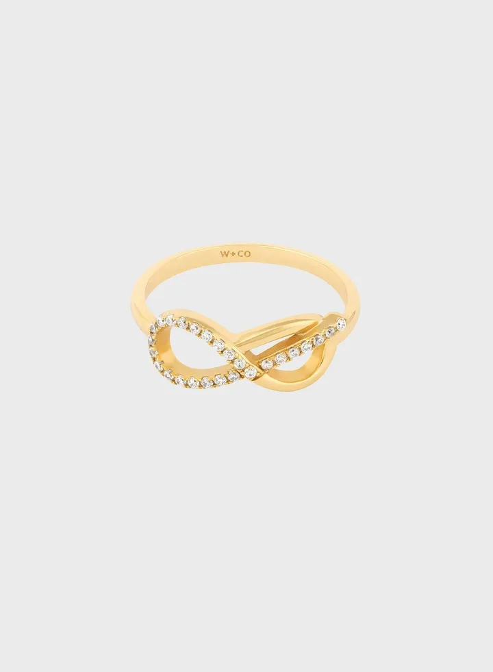Knot Pave Gold Ring