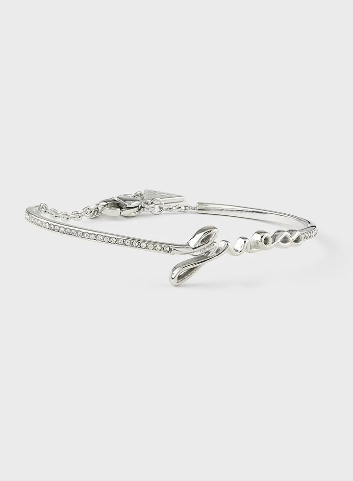 Script Pave Bangle Bracelet