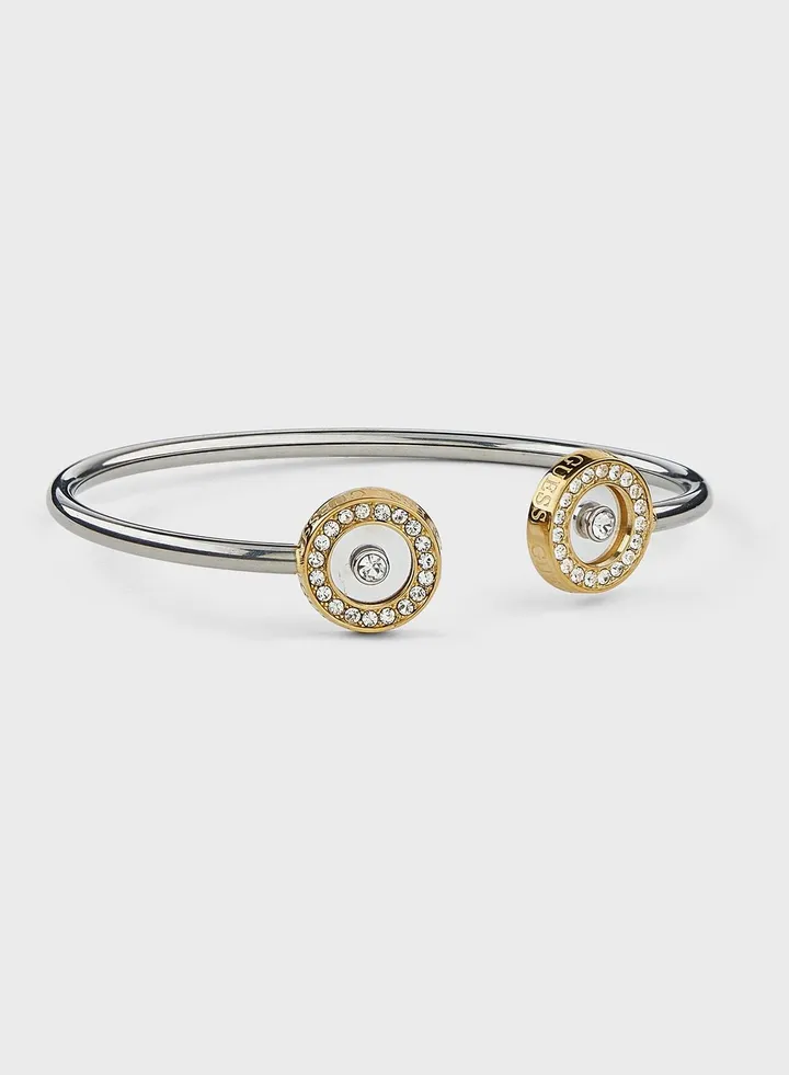 Pave Circle Flexi Bangle Bracelet