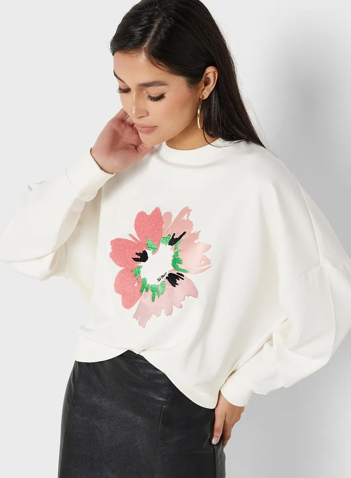 Floral Printed Sweatshirt
