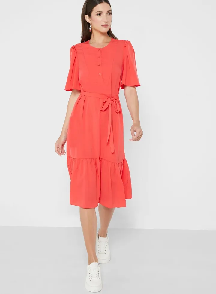 Pleated Knitted Dress