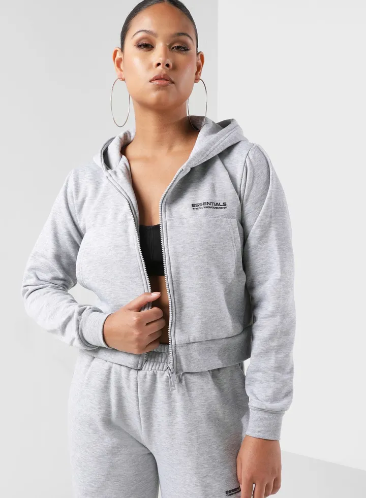 Cropped Zip Hoodie