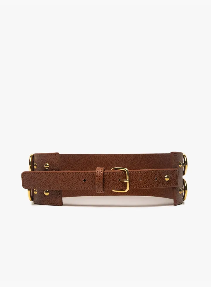 Punch Detail Faux Leather Waist