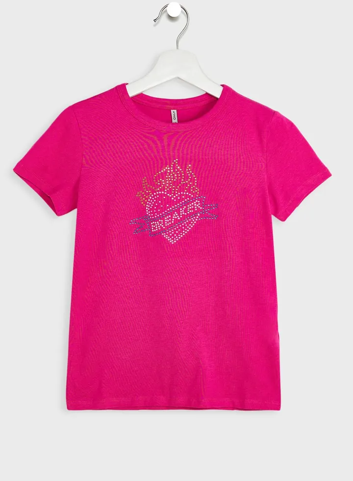 Kids Heart Print T-Shirt