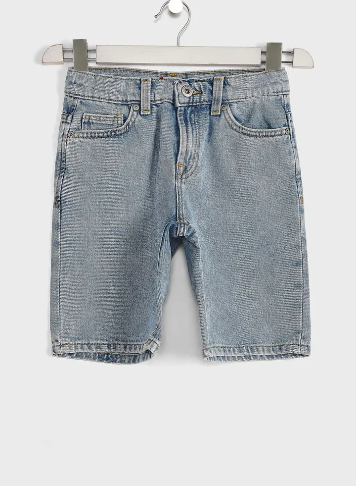 Kids Light Wash Denim Shorts