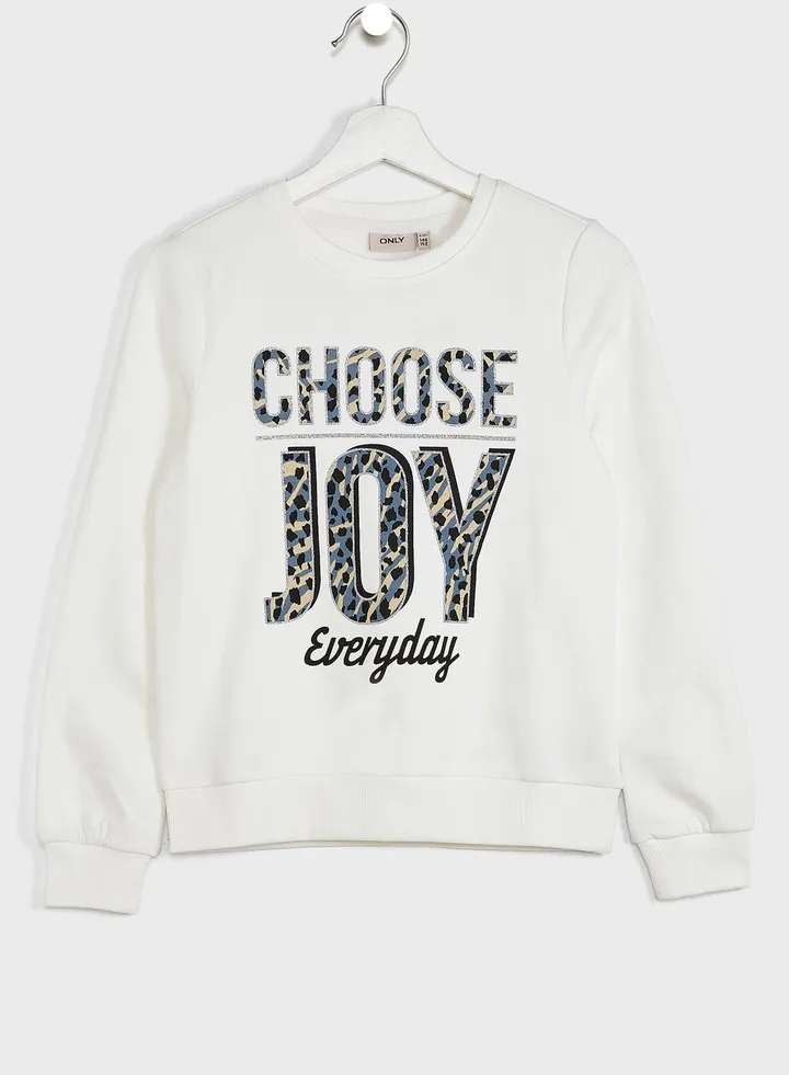 Kids Slogan Print Sweatshirt