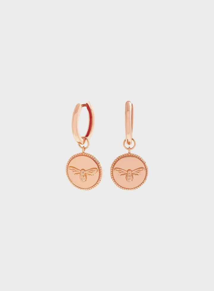 Sterling Silver Hoops & Brass Charms Earrings
