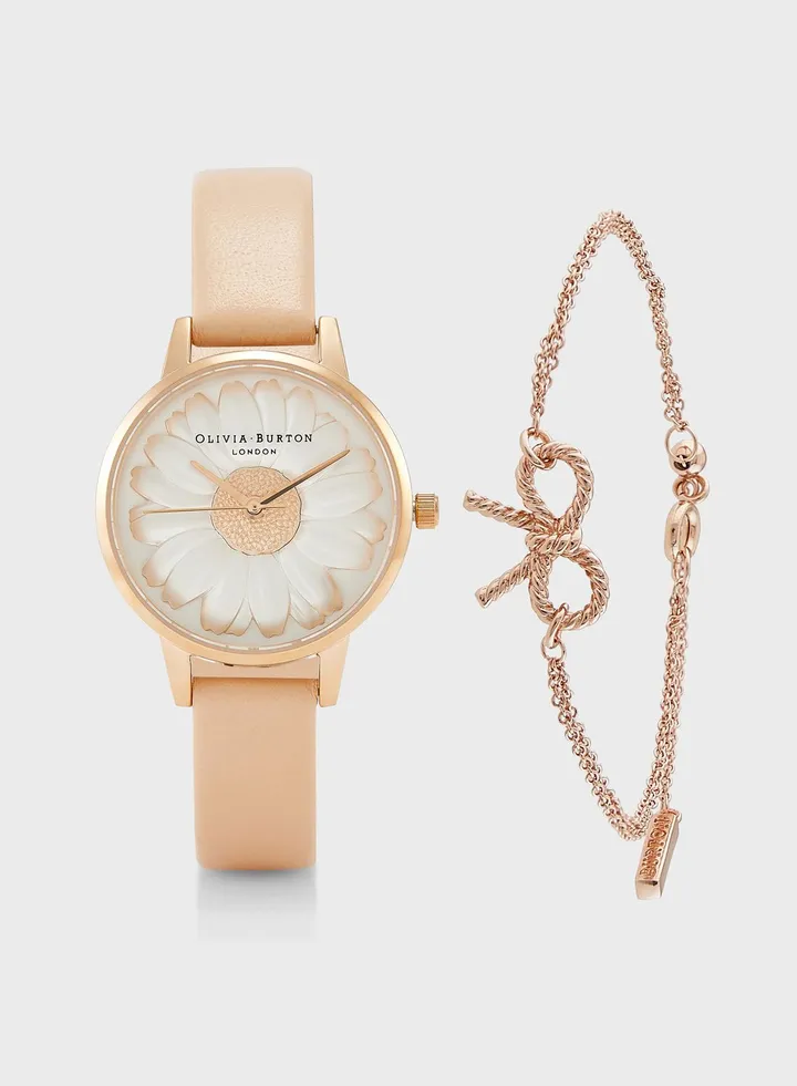 3D Flower Analog Watch