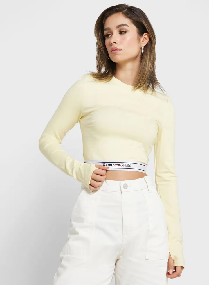Logo Band Crop Top