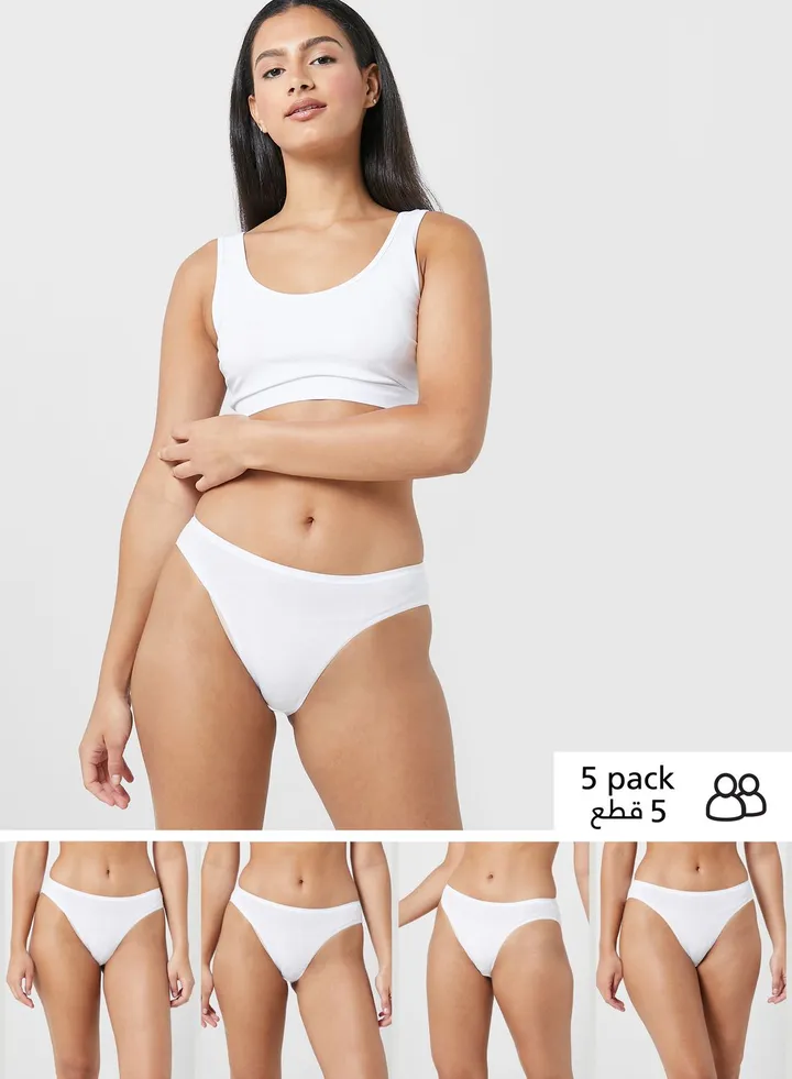 5 Pack No Vpl Cotton Modal High Leg Knickers