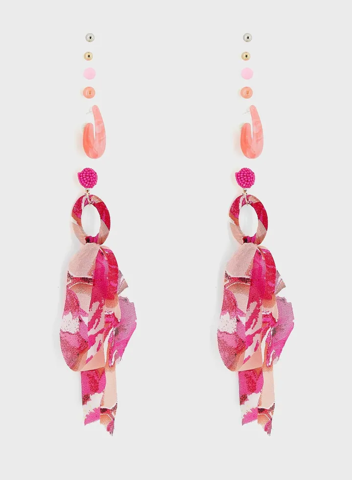 6 Pair Mix Scarf Earring Set