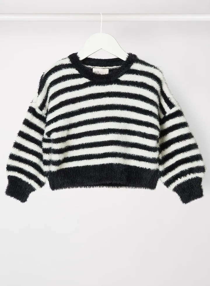 Kids Knitted Striped Sweatshirt
