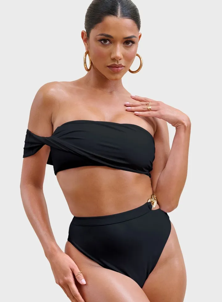 Bardot Draped Bikini Top