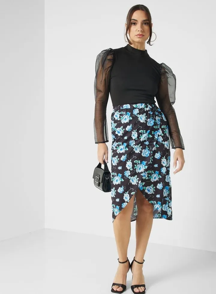 Printed Midi Skirt