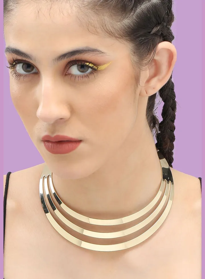 Gold Plated Party Designer Stone Necklace For Women