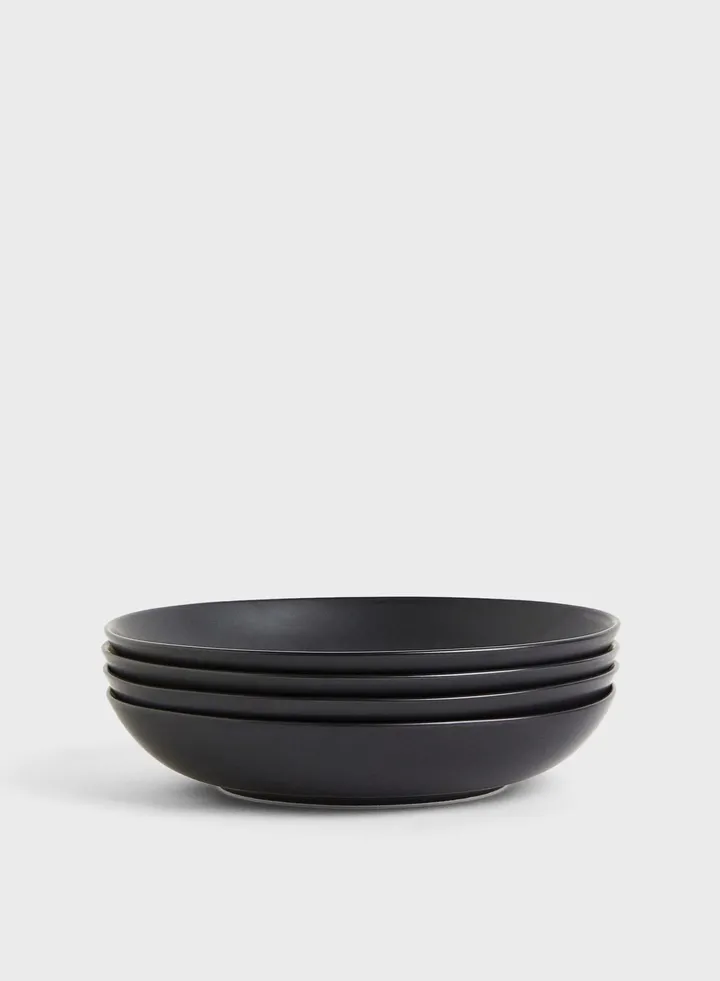 4-Pack Deep Porcelain Plates