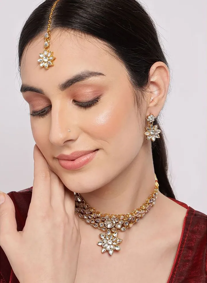 Gold-Plated Contemporary Jewellery Set