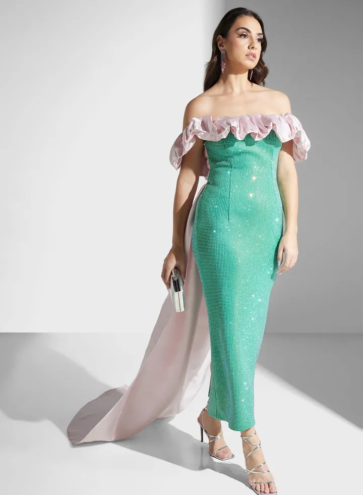Bardot Ruffle Dress