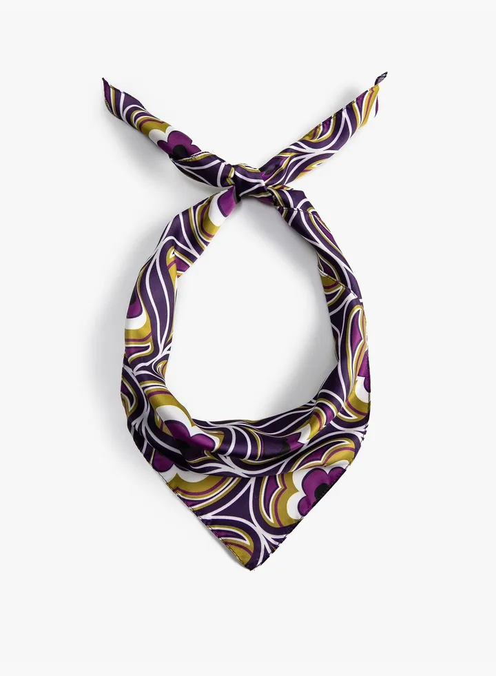 Floral Printed Satin Scarf