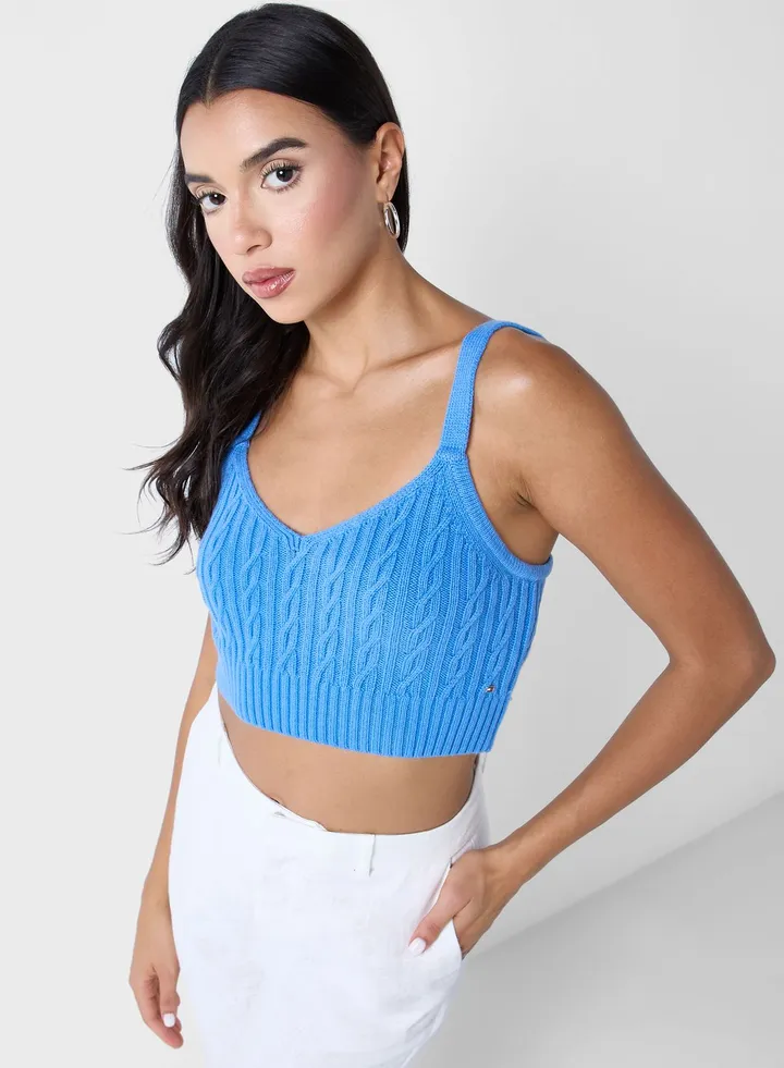 Cable Knitted Crop Top