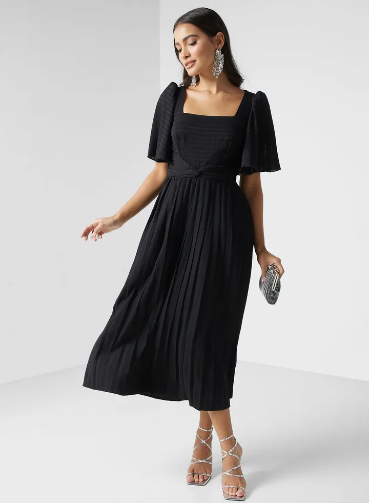 V - Neck Ruffle Dress